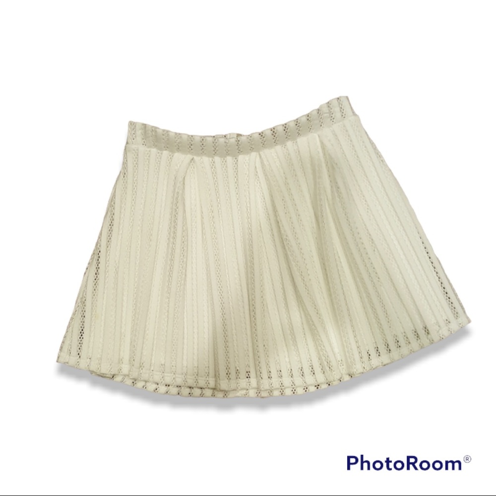 Sage White Mini Skirt With Zipper
